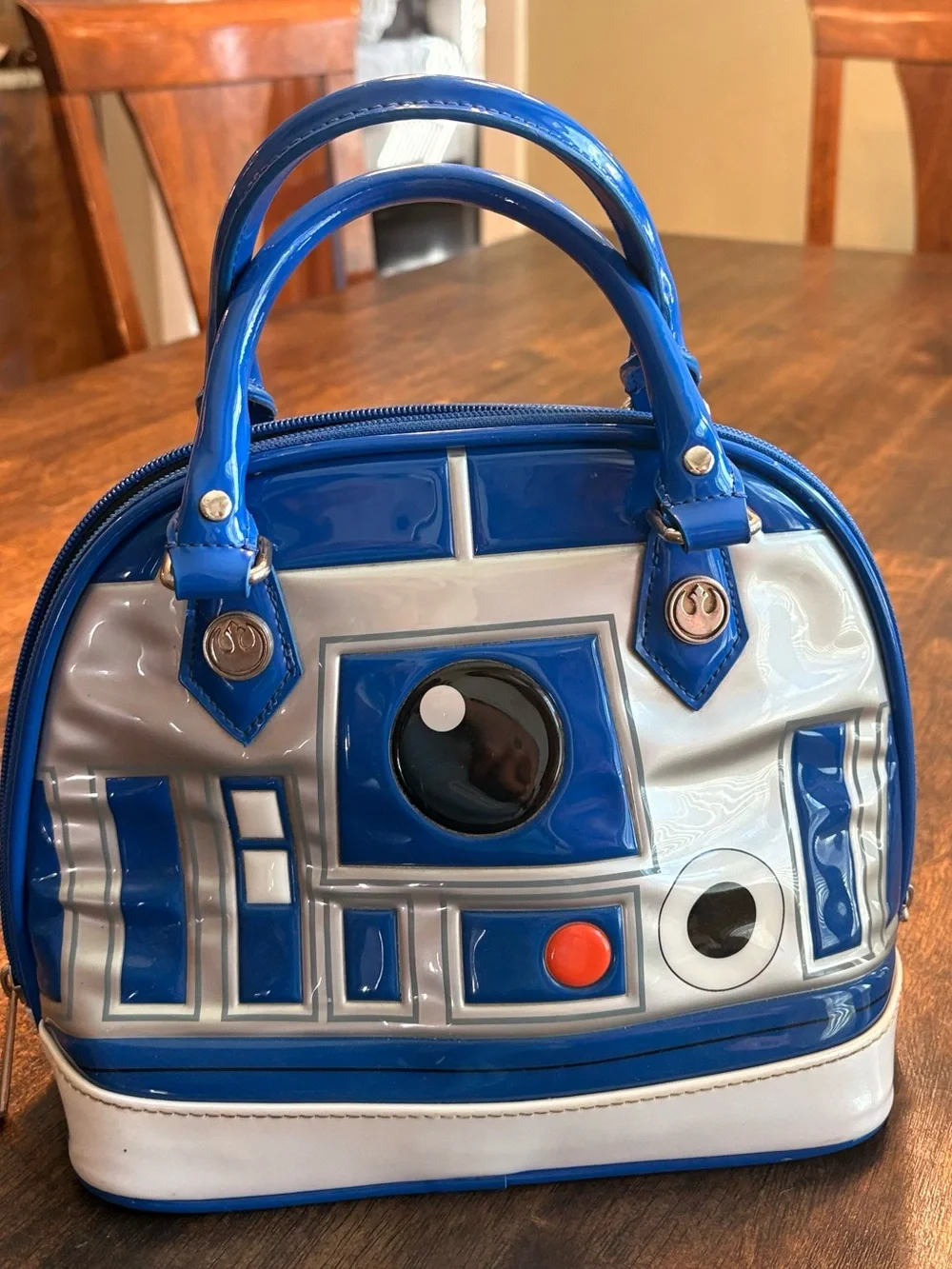 Loungefly Star Wars R2-D2 Kids Blue White Patent Mini Satchel